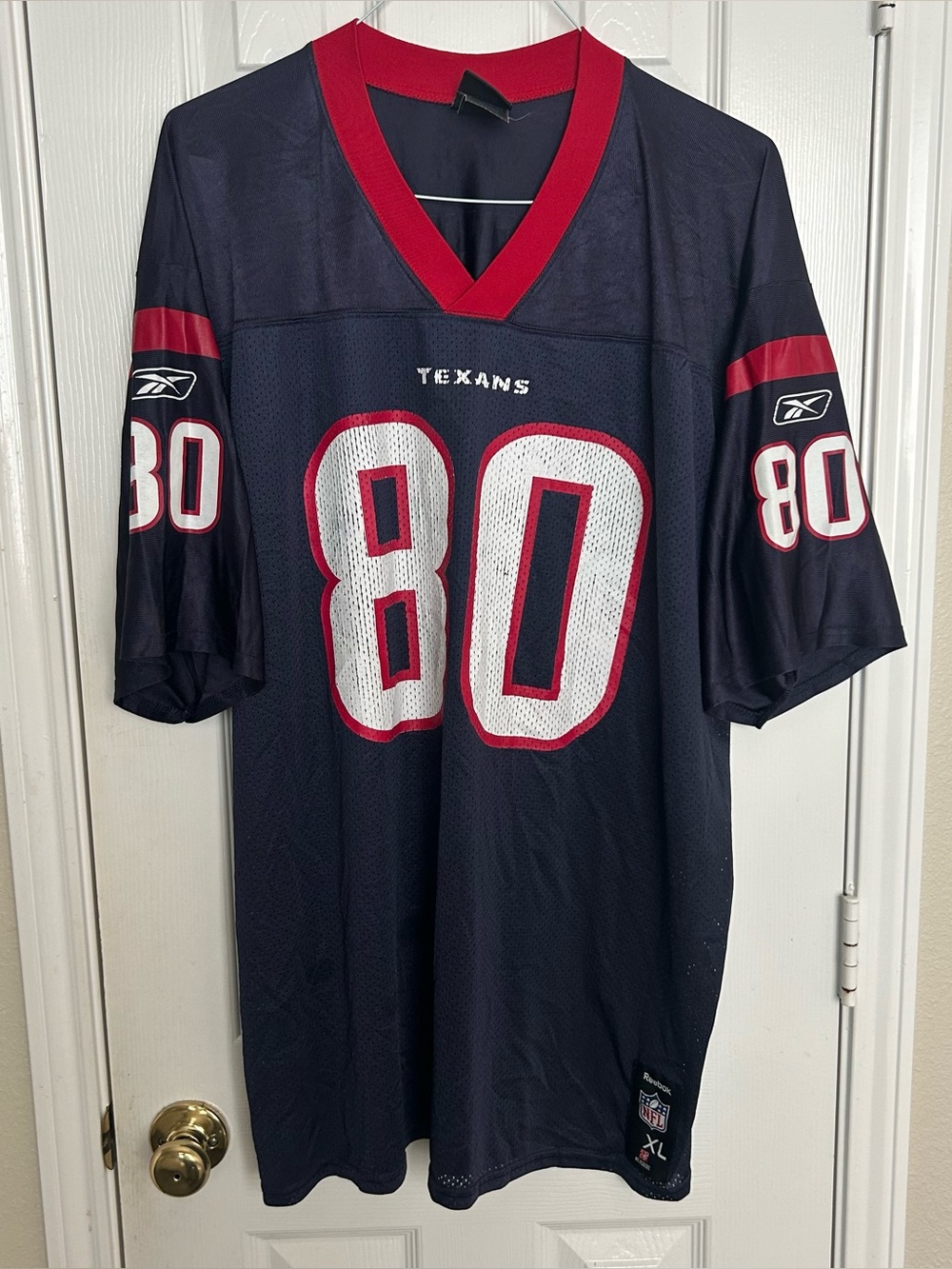 Vintage Reebok NFL Houston Texans #80 Andre Johnson Players Jersey Blue Size Xl